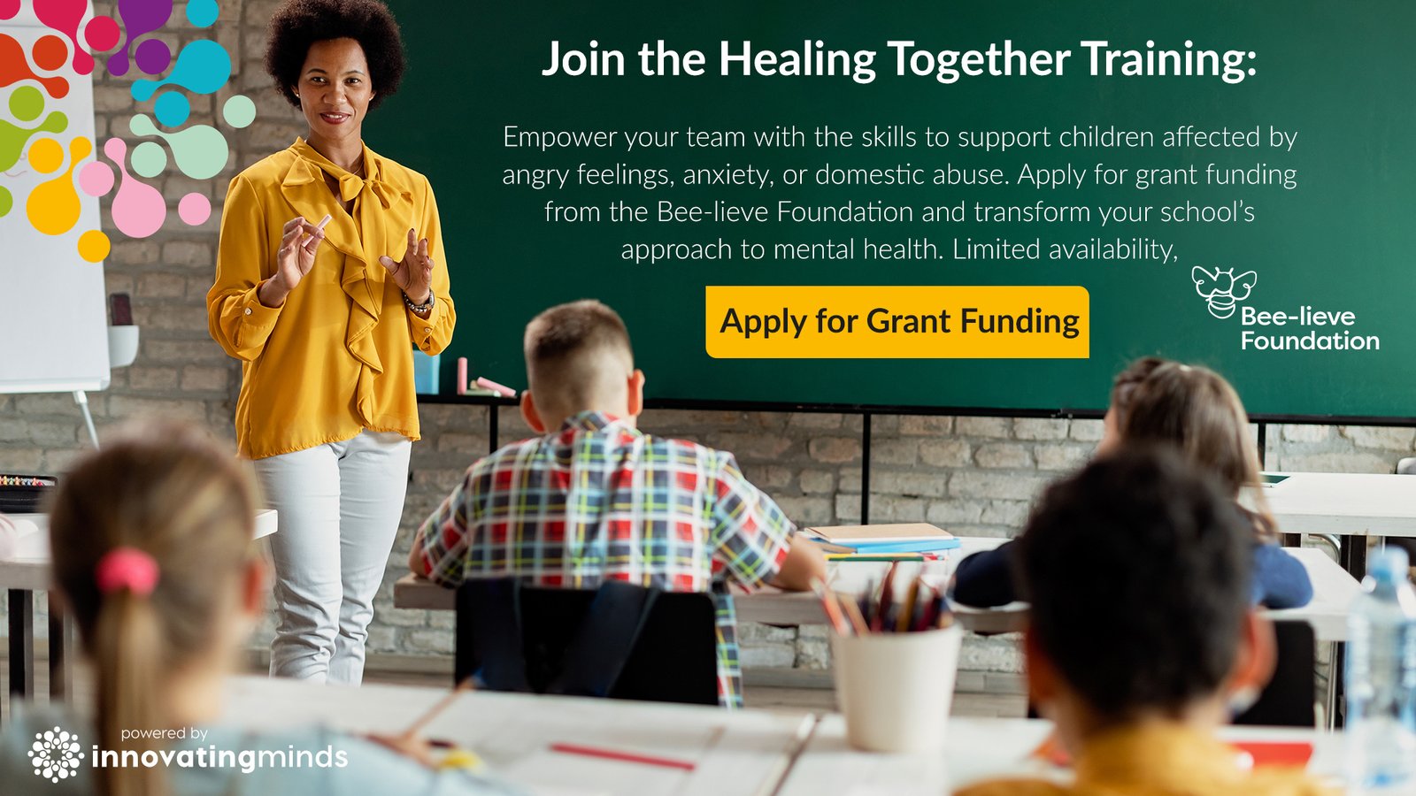 Innovating Minds Announce Partnership with Bee-lieve Foundation to Offer Funded Mental Health Programmes in Schools